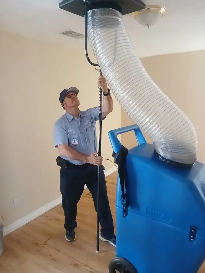 Mini Split Installation technician using HEPA equipment in Los Alamos